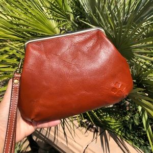 Patricia Nash Savena Tan leather clutch wristlet